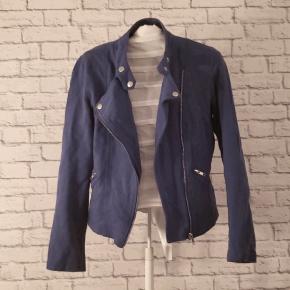 Royal blue moto sweater - Picture 1 of 3